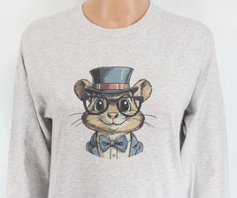 TwoAcreTees.com Donovan The Chipmunk Ash Gray Long Sleeve Shirt