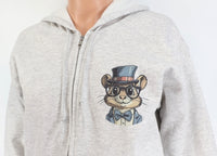 TwoAcreTees.com Donovan The Chipmunk Ash Gray Zipper Hoodie