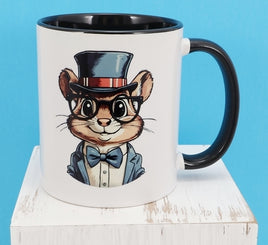 TwoAcreTees.com Donovan The Chipmunk Black Handle Mug