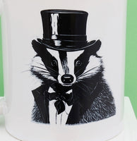 Edgar The Fancy Badger Black Handle Mug