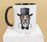 Elmer The Amish Dog Black Handle Mug