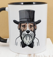 Elmer The Amish Dog Black Handle Mug