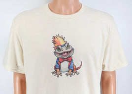 TwoAcreTees.com Elroy The Bearded Dragon Comedian Vanilla Cream T-Shirt