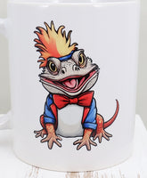 Elroy The Bearded Dragon Comedian White Mug