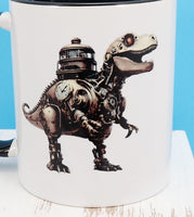 Emerson The Steampunk T-Rex Black Handle Mug