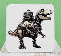 TwoAcreTees.com Emerson The Steampunk T-Rex Square Coaster