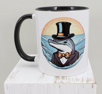 Englebert The Ritzy Dolphin Black Handle Mug