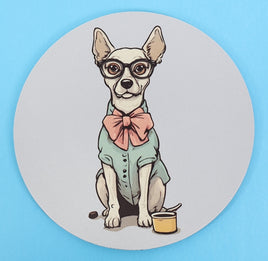 TwoAcreTees.com Eustace The Prissy Dog Round Mouse Pad