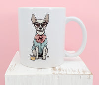 TwoAcreTees.com Eustace The Prissy Dog White Mug