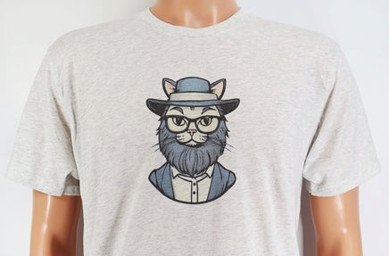 TwoAcreTees.com Ezekiel The Amish Cat Light Granite T-Shirt