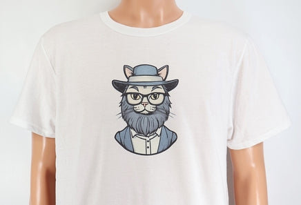 TwoAcreTees.com Ezekiel The Amish Cat Crisp White T-Shirt