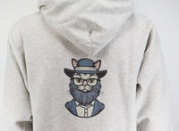 Ezekiel The Amish Cat Ash Gray Zipper Hoodie