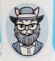 Ezekiel The Amish Cat Black Handle Mug