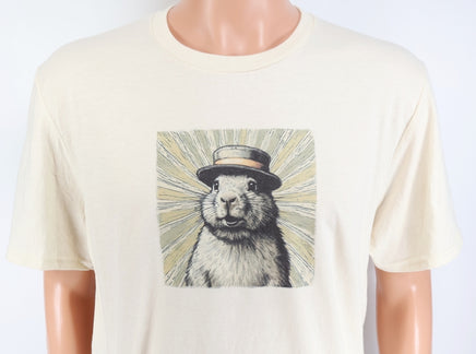 TwoAcreTees.com Felipe The Famous Groundhog Vanilla Cream T-Shirt