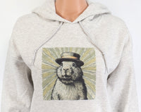 TwoAcreTees.com Felipe The Famous Groundhog Ash Gray Pullover Hoodie