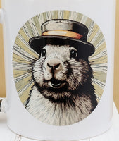 Felipe The Famous Groundhog Black Handle Mug