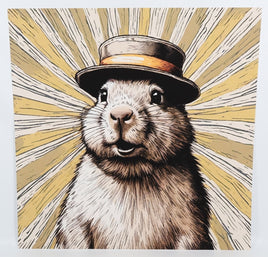 Felipe The Famous Groundhog Textured Print