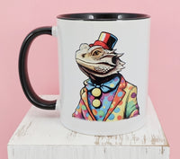 Fletcher The Clown Bearded Dragon Black Handle Mug