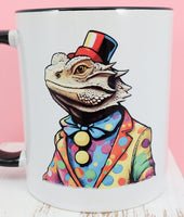 Fletcher The Clown Bearded Dragon Black Handle Mug