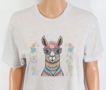 TwoAcreTees.com Francesca The No Drama Llama Light Granite T-Shirt