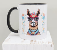 Francesca The No Drama Llama Black Handle Mug