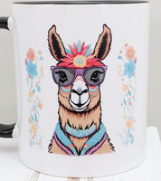 Francesca The No Drama Llama Black Handle Mug