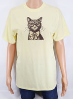 Francine The Brown Cat Pastel Lemon T-Shirt