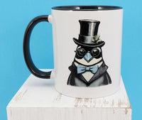 Franklin The Dashing Penguin Black Handle Mug