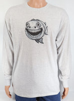 Freddy The Toothy Fish Ash Gray Long Sleeve Shirt