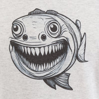 Freddy The Toothy Fish Ash Gray Long Sleeve Shirt