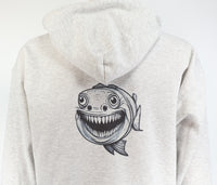 Freddy The Toothy Fish Ash Gray Zipper Hoodie