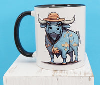 Gabe The Big Blue Ox Black Handle Mug