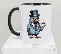 Gilbert The Coffee Drinking Bird Black Handle Mug