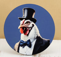 TwoAcreTees.com Gordon The Handsome Rooster Round Coaster