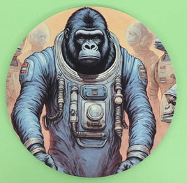 TwoAcreTees.com Gunther The Astronaut Gorilla Round Mouse Pad