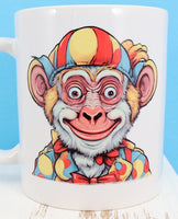 Gus The Goofy Clown Monkey White Mug