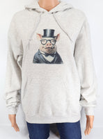 Hamilton The Suave Pig Ash Gray Pullover Hoodie