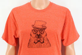 TwoAcreTees.com Hans The Fabulous Chicken Lava Red T-Shirt