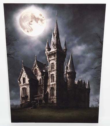 TwoAcreTees.com Haunted Castle Under A Full Moon Textured Print