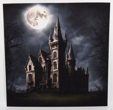 TwoAcreTees.com Haunted Castle Under A Full Moon Textured Print