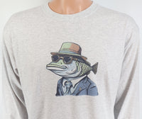 Hector The Fish Man Secret Agent Ash Gray Long Sleeve Shirt