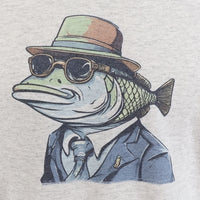 Hector The Fish Man Secret Agent Ash Gray Long Sleeve Shirt