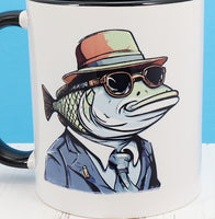 Hector The Fish Man Secret Agent Black Handle Mug