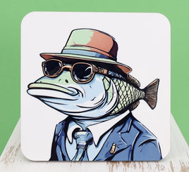 Hector The Fish Man Secret Agent Square Coaster