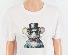 TwoAcreTees.com Herbert The Adorable Mouse Crisp White T-Shirt