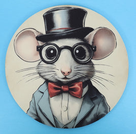 TwoAcreTees.com Herbert The Adorable Mouse Round Mouse Pad