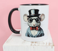 Herbert The Adorable Mouse Black Handle Mug