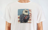 TwoAcreTees.com Honor The Patriotic Bald Eagle Crisp White T-Shirt