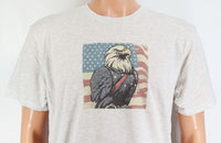 TwoAcreTees.com Honor The Patriotic Bald Eagle Light Granite T-Shirt