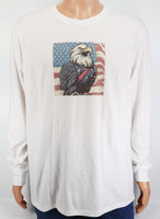 Honor The Loyal Bald Eagle Crisp White Long Sleeve Shirt